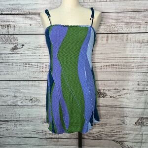 Urban Outfitters UO Cassidy Spliced Mini Dress‎ Large Retro NWOT